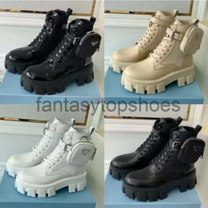 Praddas pada prax prd män kvinnor designer rois stövlar ankel martin nylon boot militär inspirerad strid bouch fäst vid de stora med väskor strids kalvskinn ruci 55yg