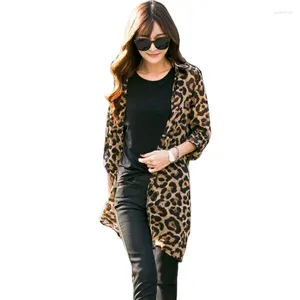 Женские блузки шифоновый леопардовый принт солнцезащитный костюм для женской платковой курт