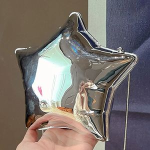 Mini Acrylic Silver Evening Clutch Party Bags For Women Luxury Designer Handbag And Purses Shiny Star Shape Crossbody 240430