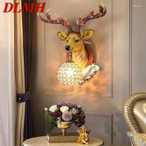 Wall Lamps DLMH Contemporary Deer Antlers Lamp Personalized And Creative Living Room Bedroom Hallway Aisle Decoration Light