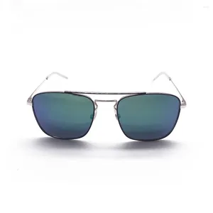 Güneş Gözlüğü Kadın Kadınlar 2024 Tasarımcı Erkek Aksesuarlarında Lüks Vintage Metal Metal Mavi Yeşil Gradyan UV400 3588
