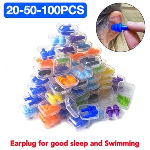 Soft Silicone Earplugs Waterproof Swimming Ear Plugs Reusable Noise Reduction Sleeping Hearing Protector With Box 240416