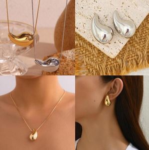 Colares de aço de titânio personalizados projetados por simplicidade banhados 18k Goletes de água de água de água de água de pingente de pingente de moda feminino Earings Designer Jóias de jóias Fornecimento de presentes