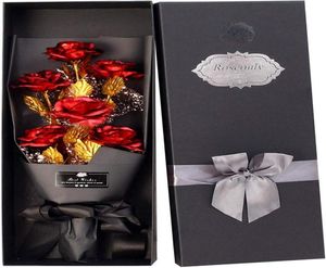 24K Gold Roses Buquet Gold Gold Rose Forever Prezenty na jej walentynkę 039S rocznicę ślubu Matki Matki Prezent urodzinowy 4319292