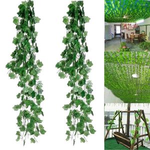Dekoratif Çiçekler 1 String 2.4m Yapay Ivy Yaprak Zarif Yaratıcı Simulate Bitkiler Çelenk Basit Sahte Dekorasyon