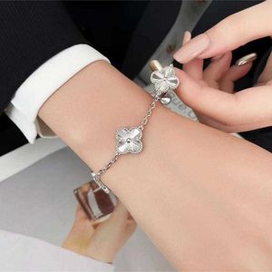 fashion Van Lucky Four Leaf Grass Bracelet Thick Plated 18k Rose Gold jewelry