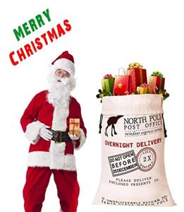 Popular Christmas Gift Bag With Drawstring Santa Sacks Candy Cookie Storage Large Bag Xmas Tree Ornament Festival Decoration sxjul4791173