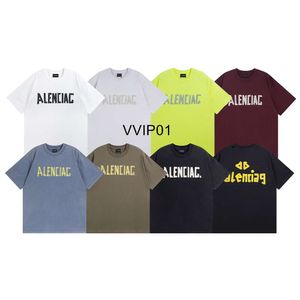 High-Version Paris Trendy Brand B Familie 23SS NEUE TABEE Zeichnen Druckwaschen und Schleifen kurzärmeliges T-Shirt