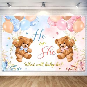 Party Decoration 1pc Gender Reveal Pography Backdrops Boy Or Girl He She Bear Balloons Decor Background Pocall For Po