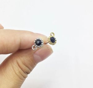 Stud Küpe Eruifa 10 adet satıyor 6mm siyah rhinestone tabanlı küpe çinko alaşım kadınlar toptanlar mücevherler diy el yapımı
