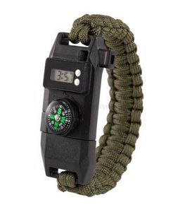 Bracord tattico di autodifesa Bracord Bracele 7core ombrello corda dell'esercito mimetico mimetico Parachute Cord Emergency Survival EDC Tool Outdoor CAM7402403