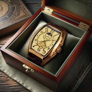 Orologi da polso il classico temperamento di fascia alta dell'orologio da uomo in stile business luminoso lunari meccanico