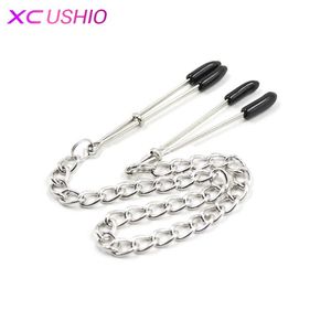 Stainless Steel Long Chain Nipple Clamps Tweezers Erotic Novelty Adult Games Breast Clips Adult Flirting Sex Toys for Couples 07013972532