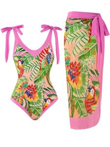 Damskie stroje kąpielowe 2024 sznurek do druku 2 sztuki kostium kąpielowy z spódnicą na plaży seksowne kobiety Kąpiel Kobiet Kobieta pływanie letnie body na plaży