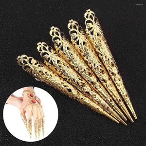 False Nails 5Pcs Thai Dance Peacock Belly Nail Finger Jewelry Prop