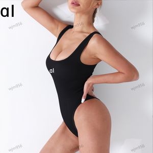 AL sexy Bodysuit Jumpsuit ribbed sleeveless tank top abdominal and body shaping yoga threaded sports fitness lingerie skin close bralette mariage tender broad