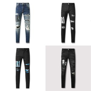 Jeans viola jeans jeans designer jeans maskinny designer denim pantalone in difficoltà bicchetta blu jean slim fit motociclette 28-40 897428705