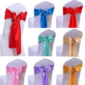 1050100pcsLot Satin Chair Bow Sashes Wedding Indoor Outdoor Ribbon Butterfly Ties Party Event el Banquet Decoration 240430