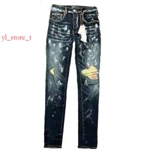 Purple Brand Jeans Scratch Designer Classic Hole Jeans Mens Denim Design de moda Retro Streetwear Casual Sortpants Jeans Womens 8730