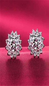 Cute Flower 2ct Lab Diamond Stud Earring Real 925 sterling silver Engagement Wedding Earrings for Women Charm Party Jewelry Gift 21668545
