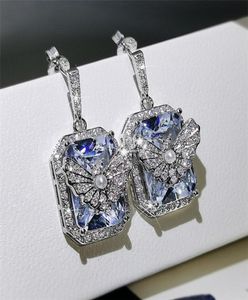 Choucong Classic Women Fashion Biżuteria 925 Srebrny CZ Crystal Diamond Motywek Party Wedding Dangle Earring na L4397306