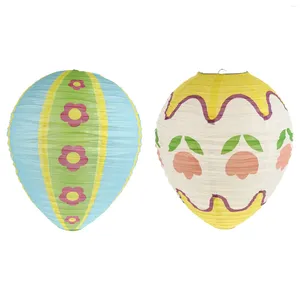 Świece 2PCS wielkanocne wiszące kształt jaja Latarnie DIY Składany papier