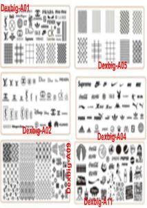 HQ 6Style Lo Go Brand Designs Nail Art Stamping Plate With Plastic Sheet Stamp Big XL Design Bildplattor Överföring Polish Prin2104025