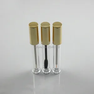 Storage Bottles Empty Eyeliner Tube 6ml Transparent Lip Gloss Mascara Container Gold Cover 50pcs