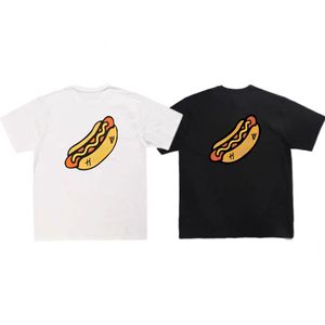 Modedesigner tshirt mens skjorta kvinnor tshirts sommar tunna bomull casual sport skjortor gata lös hot dog bokstäver tryckt tees enkla par kläder