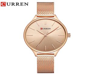 Curren Watch Fashion Proste styl Nowy damski bransoletka zegarki dla kobiet ubiera się na rękę kwarcowy kwarc żeńskie prezenty zegarowe relogios femini4416635