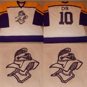 Kob TG- Knights Game WornUsed High School Minnesota Hockey Jersey 100% Stitched Embroidery s Hockey Jerseys