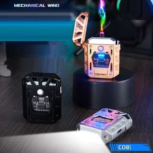 Mech Model Pulse Electric Lighter Outdoor Mechero USB-C充電式デュアルアークコブ照明電子ライター