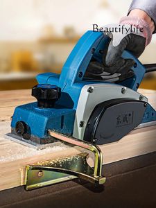 Dekorativa figurer Electric Planer Small Portable Desktop Woodworking Multi-Function Hand Push Wood Compacter