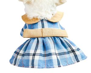 Элегантная щенка для собачьей одежды классическое чек благородного платья подходит для маленького домашнего кота все сезоны милая костюмированная ткань рубашка для рубашки7920659