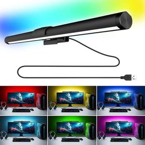 テーブルランプアイケアデスクランプRGB LEDコンピューターモニタースクリーンライトバーステップレスダムレディングUSB搭載ベッドルームスタディルーム