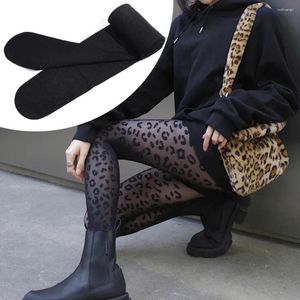 Women Socks Leopard Print Y2K Jacquard Fashion JK Pantyhose Sweet Girls Strumps Solid Color Knee