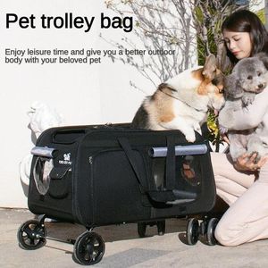 犬キャリアペットアウトドアテントトロリー荷物スーパーロードベアリングポータブル通気性通気性の大きなスペース快適なファブリックスーツケース