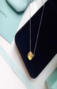 VKJYWomen039s jewelry 2020 early summer new fashion sterling silver material yellow diamond necklace high citrine8048736