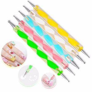 NA025 5PCSSET TWOWAY NAIL DOMTING PEN GEL POLCH BUILDER DIY NAIL ART DESIGN MARBLIISERING NAIL MANICURE RATNING TOOL SET4607244