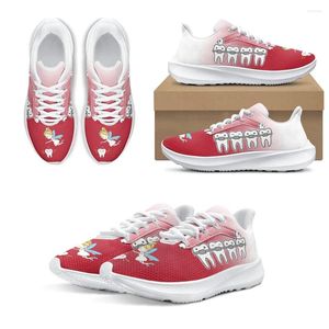 Casual Shoes InstantArts Running Dental Tooth Cartoon Angel Design Outdoor Walking Sneakers unisex jogging skor 2024