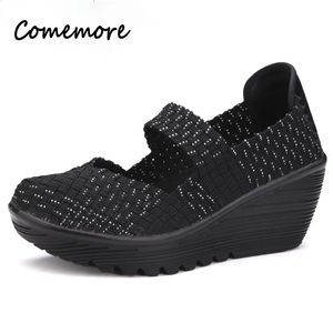 Comemore Platform Women Summer Woven Wedge Shoes Ladies Shoe Thick Bottom High Heels Zapatos de Mujer Spring Womens Sandals 41 240418