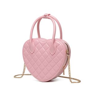 Hot Selling Heart Shaped Mini Chain Crossbody Bag PVC Candy Color Small Jelly Bag Coin Purse Handväska för flickor