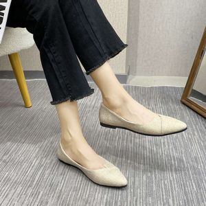 Women's Pointed Toe Solid Color Slip on New Casual Breathable Ballet Flats Flat Shoes Women Loafers