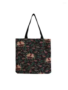 Bolsa de cores chinesas estilo escuro ombro floral preto size simples de grande capacidade Handbag Protecção ecológica fêmea feminina feminina