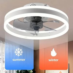 Ventilador de teto com controle leve e remoto FANSTIRA LED LUDER Small Decorative Fails Decoration for Bedroom Home Appliance 240416