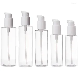 Lagringsflaskor 20 st påfyllningsbar plastflaska vit pump 100 ml120 ml 150 ml 200 ml 250 ml kosmetisk förpackning tom klar schampo lotion