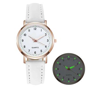 Wristwatches Luminous Women Fashion Casual Leather Belt es Simple Ladies Small Dial Quartz Clock Dress Wristes Reloj Mujer d240430