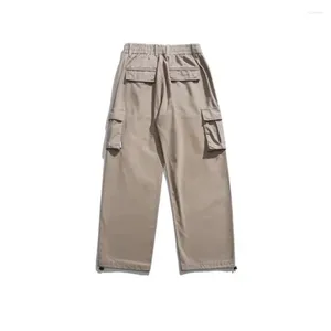 Calças masculinas murcha 2024 Spring Casual Solid Bolsets Cargo Cargo de alta qualidade Retro calça homens xxxl xxxxl