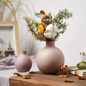 Vases Creative Design Ceramic Home Decor Morandi Style Glass Glaze Flowers Suit For Living Room Arrangement Crafts Decoration