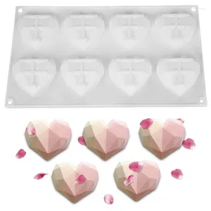 Baking Moulds 8-Cavity 3D Heart Shaped Silicone Mold Cupcake Art Cake Mould Pastry Mousse Chocolate Mousses Dessert Tools